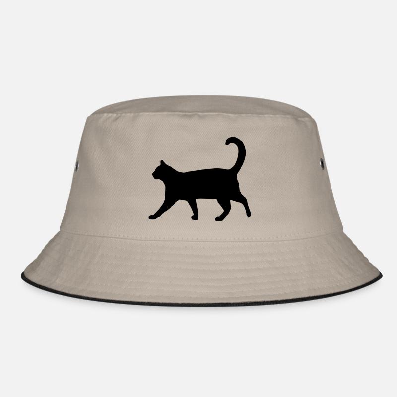 Cat silhouette classic - Bucket Hat - khaki/black