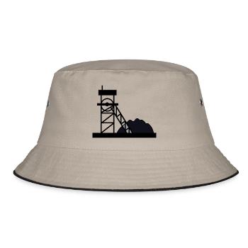 miner miner mine mine coal coal5 - Bucket Hat - khaki/black - Front
