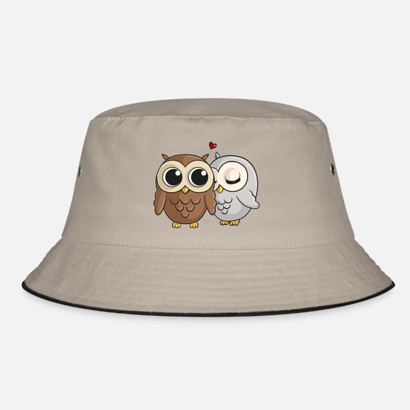 Verliebte Comic Eulen Bucket Hat