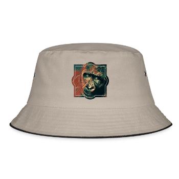 Cheeta Ape - the monkey in you. - Bucket Hat - khaki/black - Front