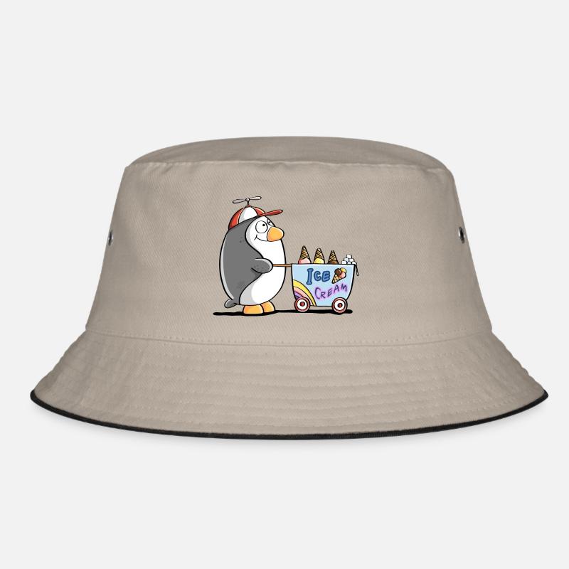 Pinguin Als Eisverkäufer - Eis Bucket Hat