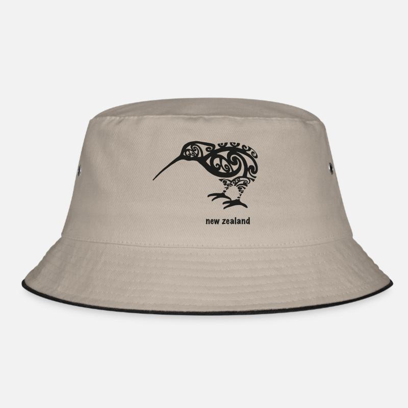 Neuseeland - Bucket Hat - Khaki/Schwarz