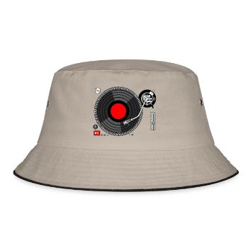 Dj Turntable - Bucket Hat - khaki/black - Front