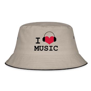 Ich liebe Musik! - Bucket Hat - Khaki/Schwarz - Vorne