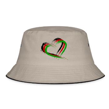 Heart brush Afghanistan flag flag New - Bucket Hat - khaki/black - Front