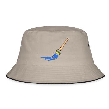 Abstract brush art for creative minds - Bucket Hat - khaki/black - Front