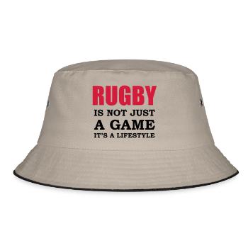 rugby_style - Bucket Hat - Khaki/Schwarz - Vorne