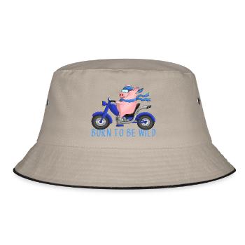 Ulkiger Motorradfahrer - Bucket Hat - Khaki/Schwarz - Vorne