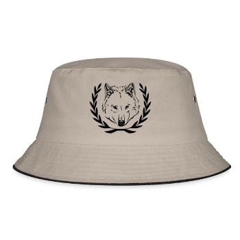 Wolf head - Bucket Hat - khaki/black - Front