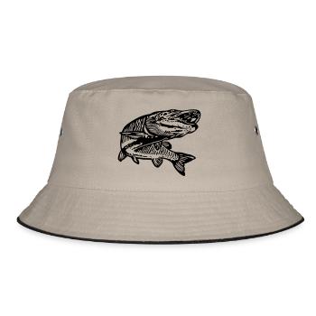 Hecht - Bucket Hat - Khaki/Schwarz - Vorne