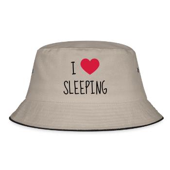 Sleeper Sleeping Schlaf Schläfer Dormir Dormeur - Bucket Hat - khaki/black - Front