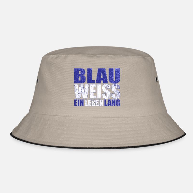 Blau Weiss ein Leben Lang - Bucket Hat - Khaki/Schwarz