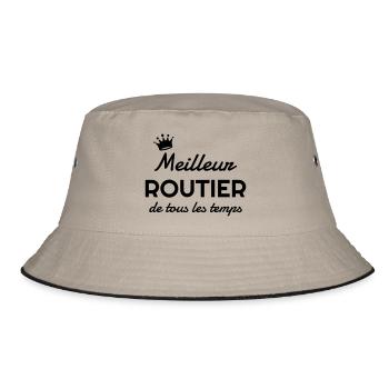 Trucker LKW Fahrer Routier Truck Camion Transport - Bucket Hat - khaki/black - Front
