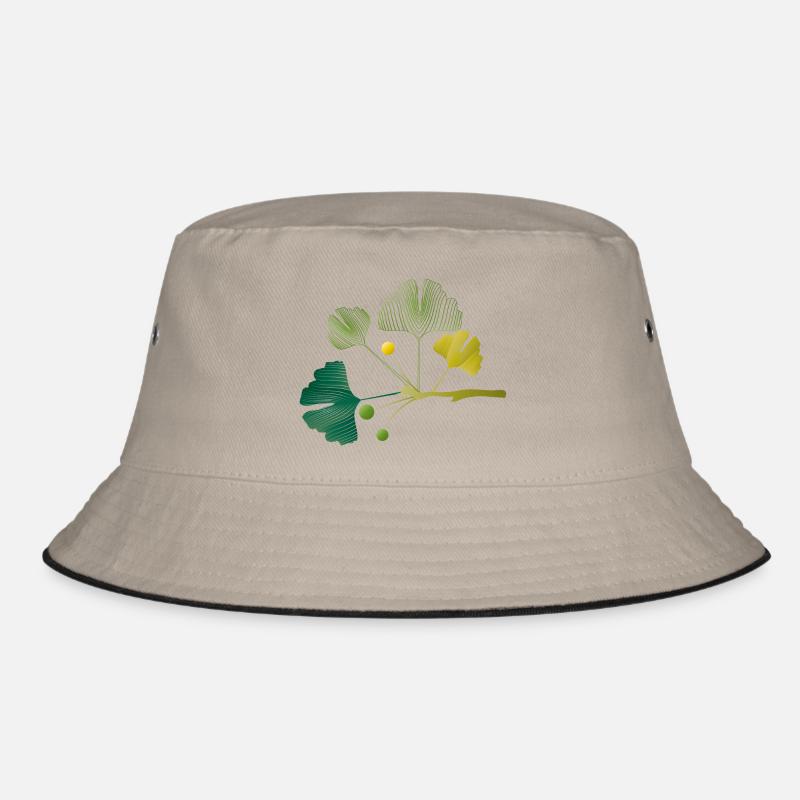 Branche de ginkgo faite de lignes de feuilles dans des tons verts doux Bob