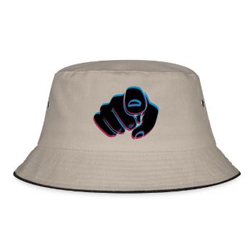 3D effect hand - Bucket Hat - khaki/black - Front