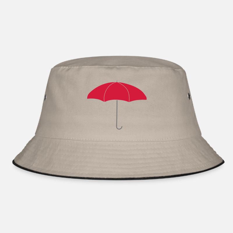 Logo Roter Regenschirm - Bucket Hat - Khaki/Schwarz