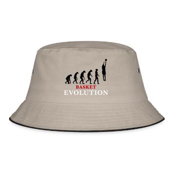 Basket Evolution Sport und Humor 3c - Bucket Hat - Khaki/Schwarz - Vorne