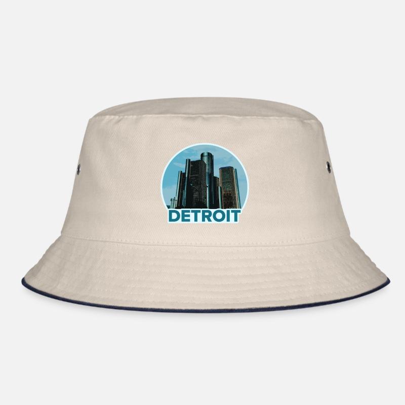 Detroit Stadtskyline Abzeichen Bucket Hat