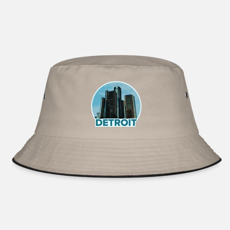 Detroit Stadtskyline Abzeichen Bucket Hat