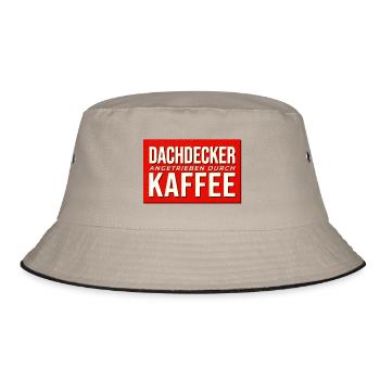Dachdecker Kaffee Antrieb - Bucket Hat - Khaki/Schwarz - Vorne
