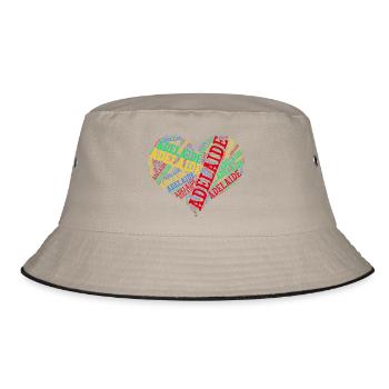Adelaide t-shirt heart t-shirt word cloud - Bucket Hat - khaki/black - Front