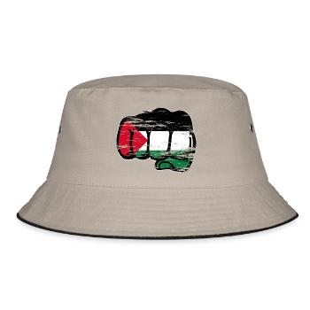 Drapeau de la Palestine poing à la main utilisé - Bob - kaki/noir - Devant