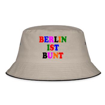 Berlin ist bunt - Bucket Hat - Khaki/Schwarz - Vorne