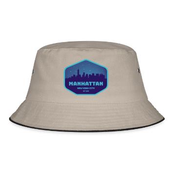 Manhattan NYC - Bucket Hat - khaki/black - Front