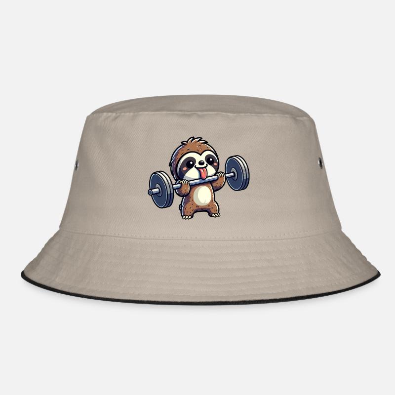 Sloth Strength Training: Dumbbells & Bench Press Bucket Hat