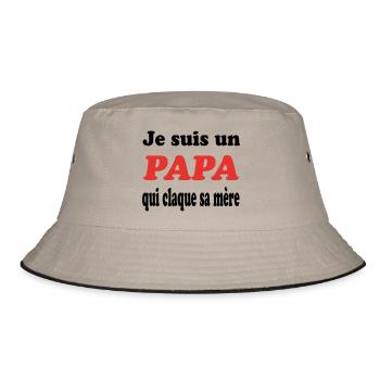 JE SUIS UN PAPA QUI CLAQUE SA MERE - Bob - kaki/noir - Devant