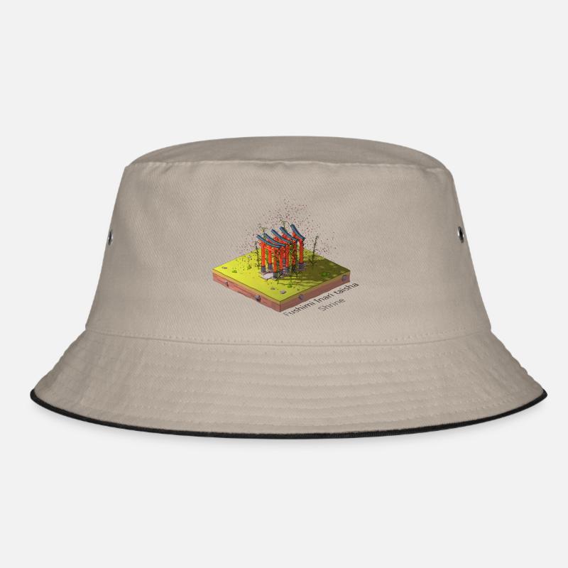 Geometric low poly Fushimi Inari-taisha Bucket Hat