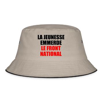 la jeunesse emmerde front national - Bob - kaki/noir - Devant