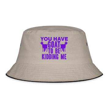 Goat - Buck - Goat - Farm - Zoo - Holiday - Bucket Hat - khaki/black - Front