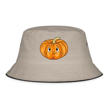 Dubious pumpkin emotion - Bucket Hat - khaki/black - Front