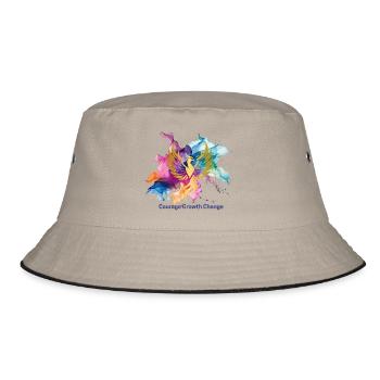 Courage Growth Change - Bucket Hat - Khaki/Schwarz - Vorne