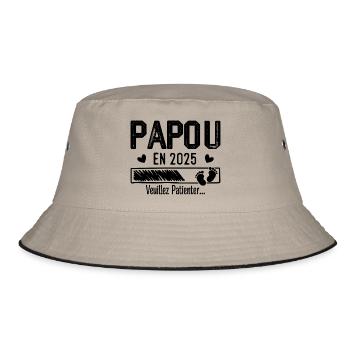 Papou en 2025 cadeau futur Papy - Bob - kaki/noir - Devant