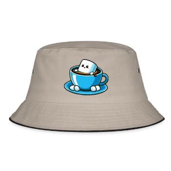 marshmallow - Bucket Hat - Khaki/Schwarz - Vorne
