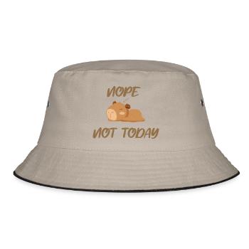 Nope not today capybara - Bucket Hat - khaki/black - Front