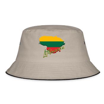 Map of Lithuania, flag of Lithuania - Bucket Hat - khaki/black - Front