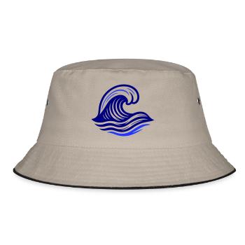 Wave Symbol Ocean - Bucket Hat - khaki/black - Front