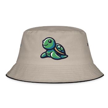 Cute Smiling Turtle - Bucket Hat - khaki/black - Front