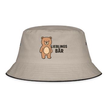 LIEBLINGS BÄR - Bucket Hat - Khaki/Schwarz - Vorne