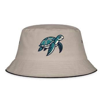 Reisende Meeresschildkröte - Bucket Hat - Khaki/Schwarz - Vorne