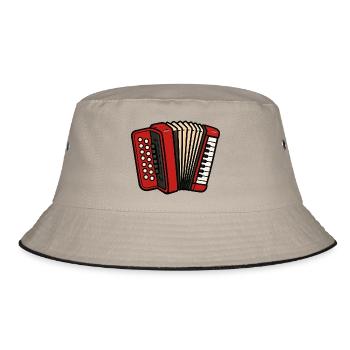 akkordeon - Bucket Hat - Khaki/Schwarz - Vorne