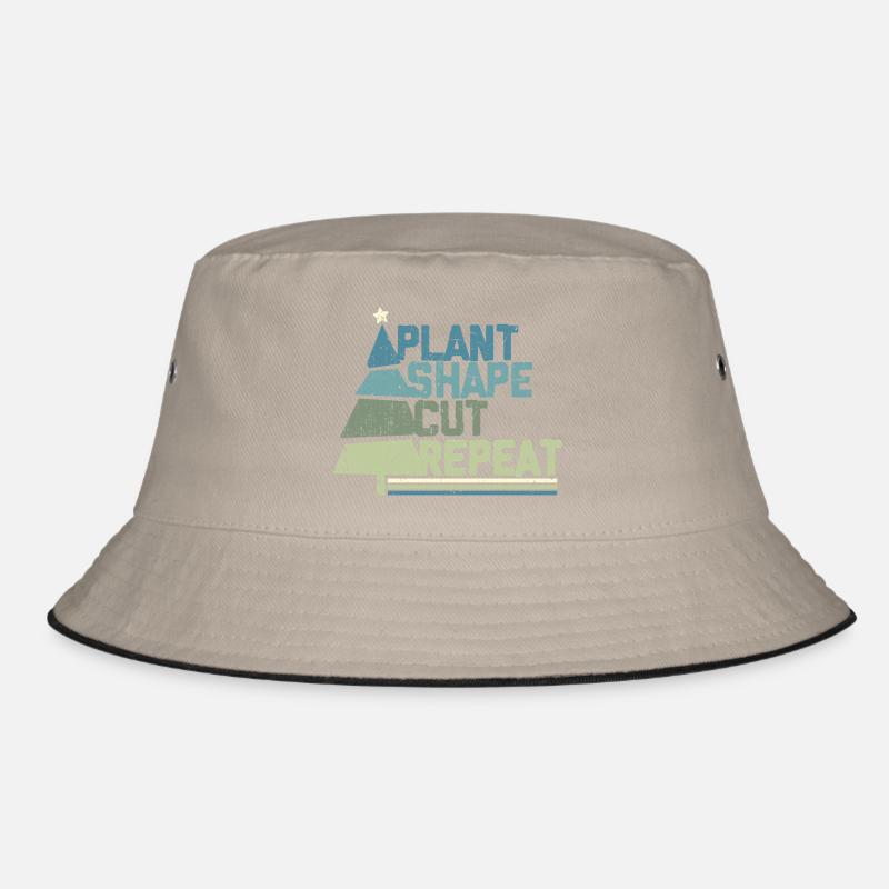 Christmas Tree Grower Plant Shape Cut Bucket Hat