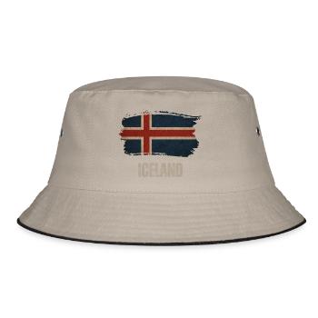 Drapeau de l’Islande, vintage Islande - Bob - kaki/noir - Devant