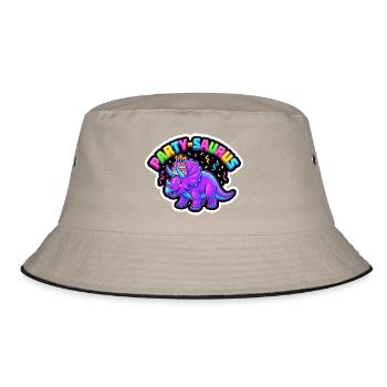 Party-Saurus Geburtstag Dino - Bucket Hat - Khaki/Schwarz - Vorne