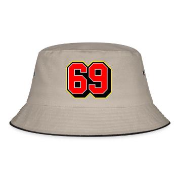 Bold 69 Sports Jersey Number - Bucket Hat - khaki/black - Front