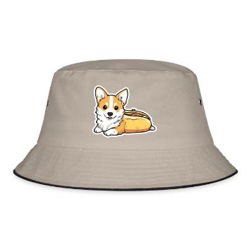 Collant en forme de pain pour hot-dogs Corgi mignon - Bob - kaki/noir - Devant