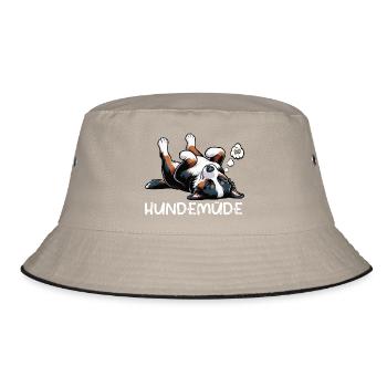 Hundemüde Appenzeller Sennenhund Sennenhunde  - Bucket Hat - Khaki/Schwarz - Vorne